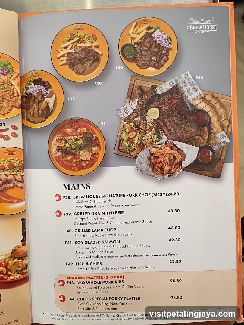 Brew House Menu Page