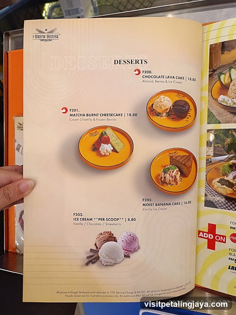 Dessert Menu Page