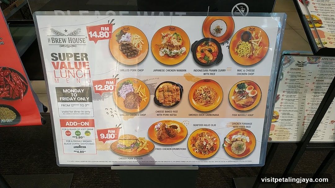 The Brew House Lunch Menu