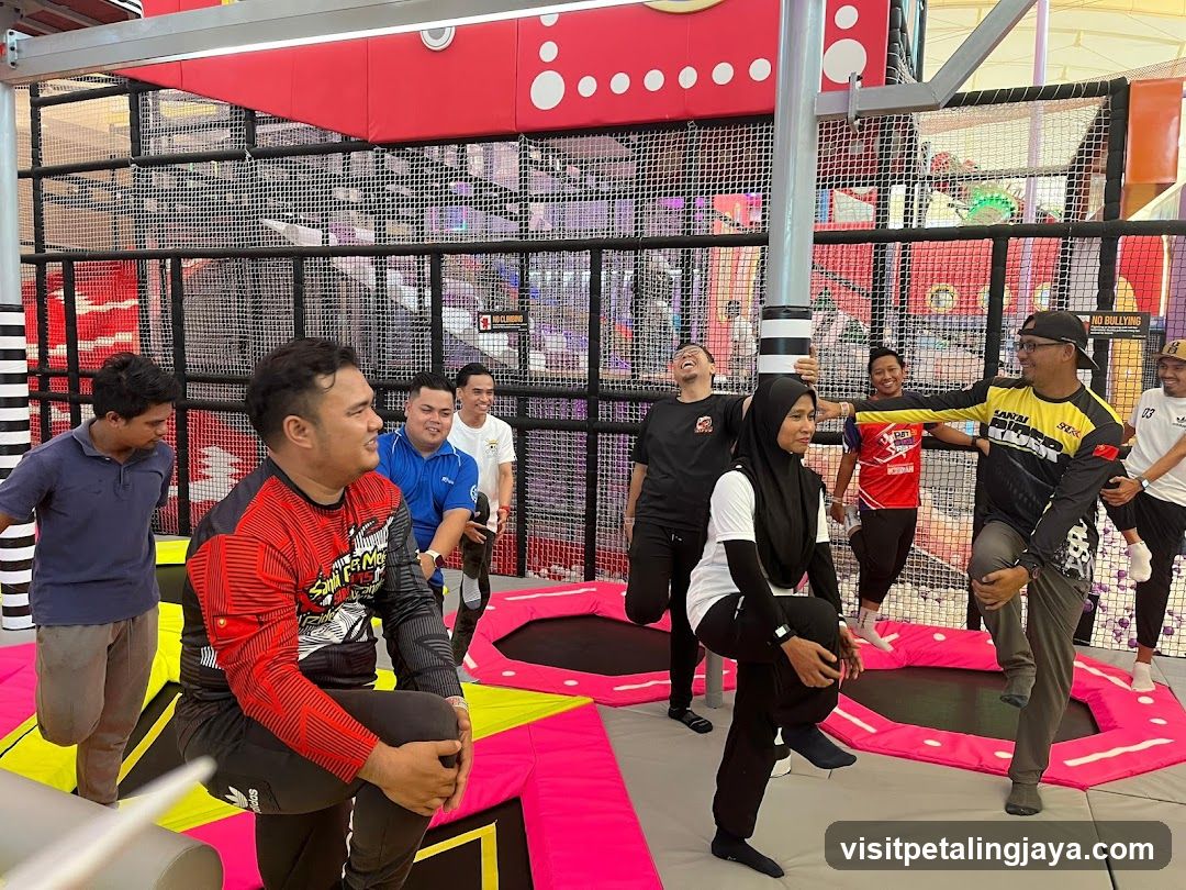 Group at indoor trampoline park