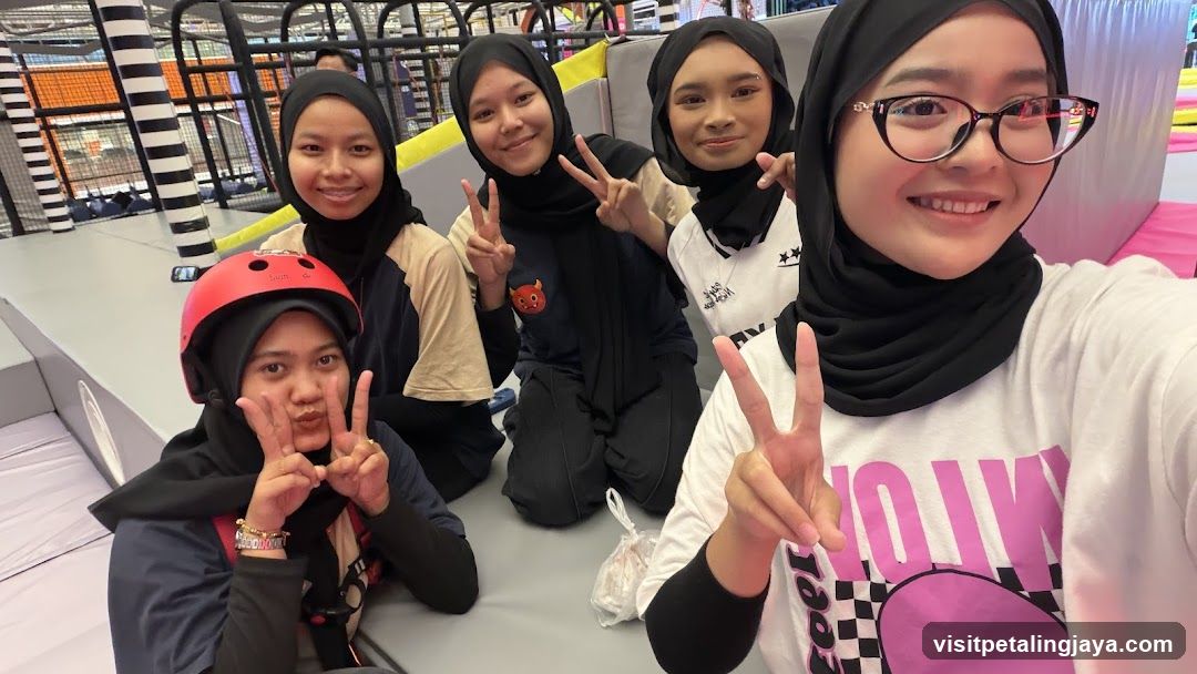 Group photo at indoor play area