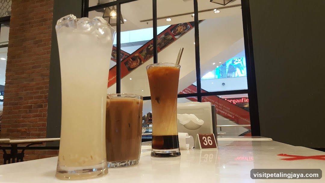 Iced Drinks at a Restaurant Table