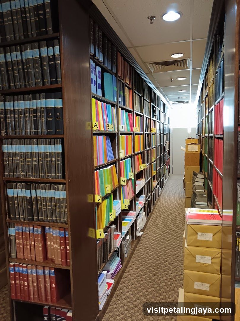 Library Aisle with Bookshelves