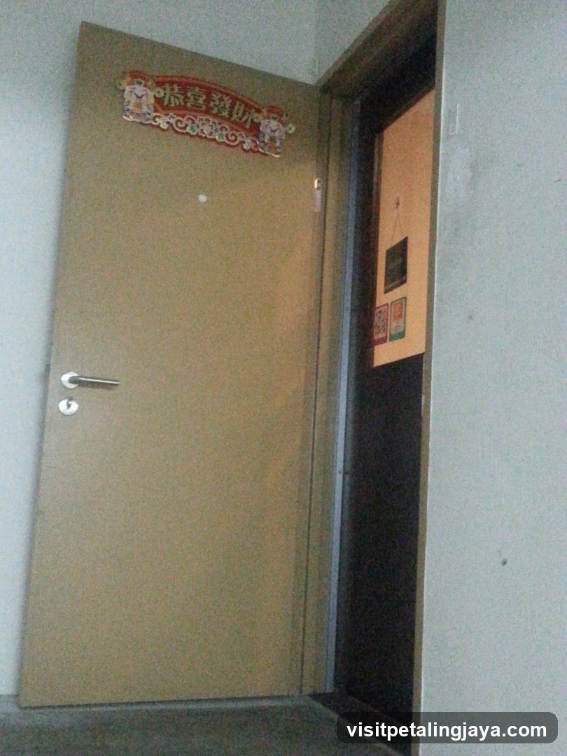 Door with decorative sticker