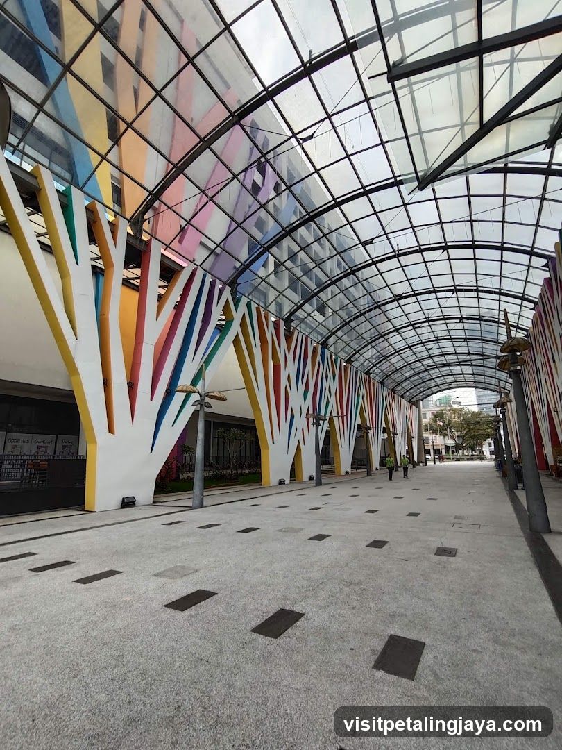 Colorful Corridor with Glass Roof