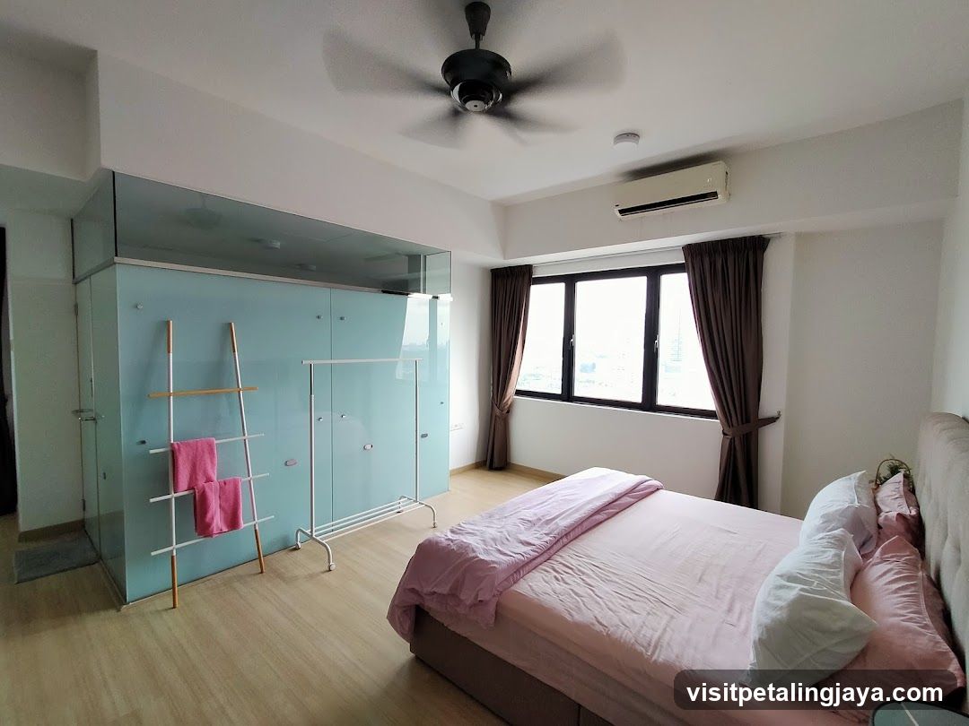 Bedroom Interior with Wardrobe and Window