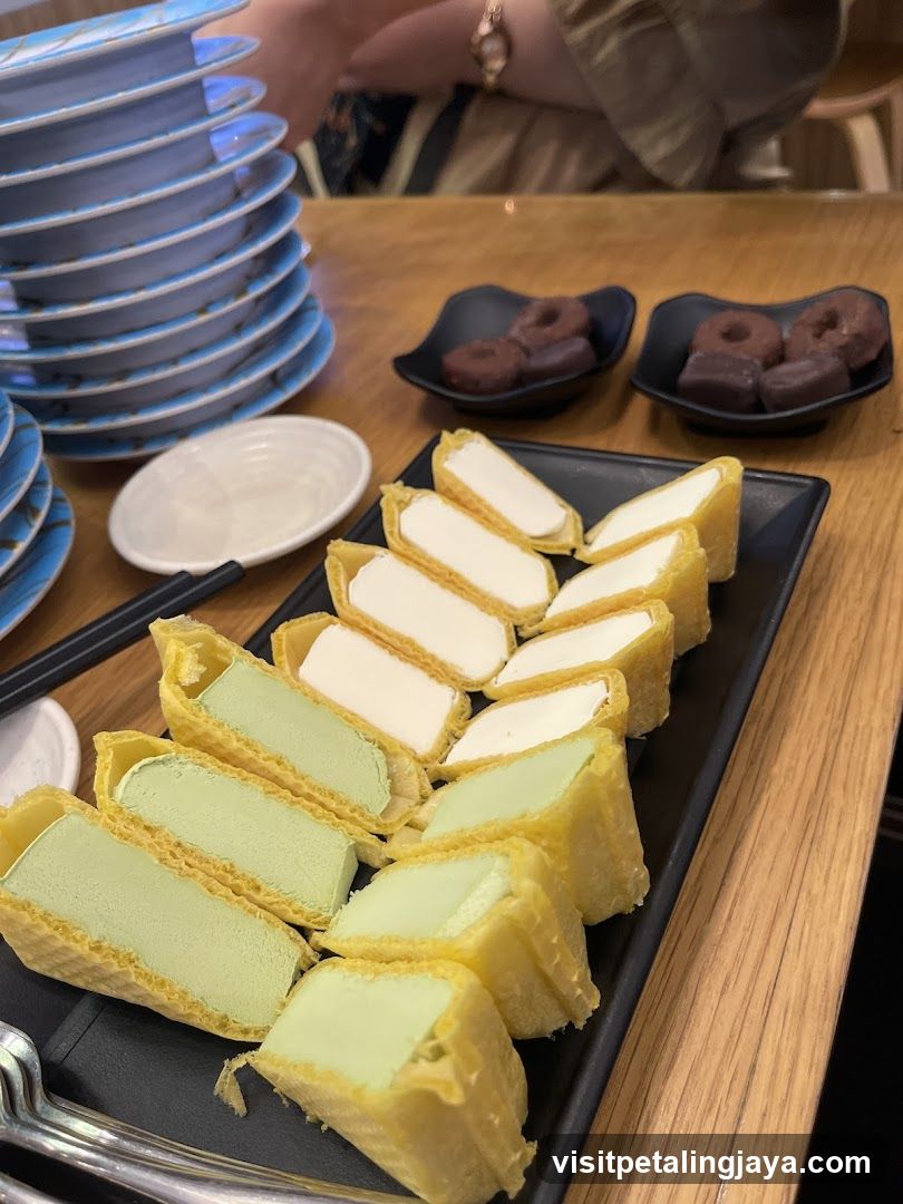 Dessert Platter with Ice Cream Cones and Donuts