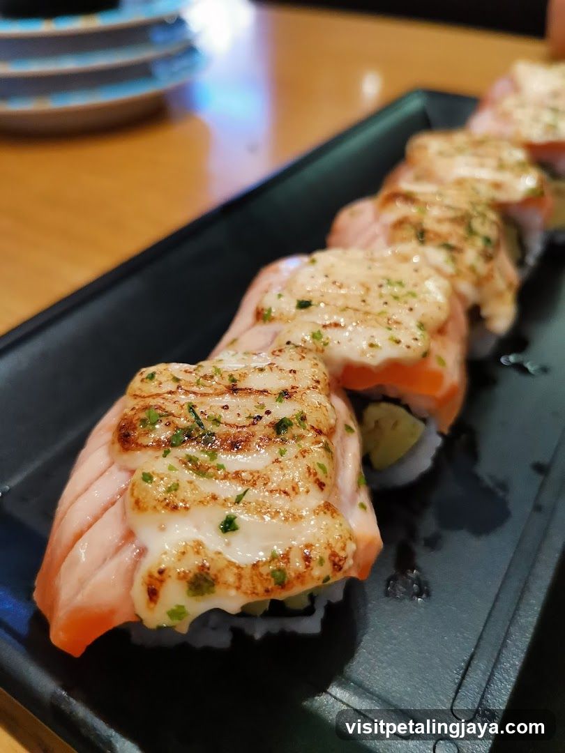 Grilled Salmon Sushi Roll