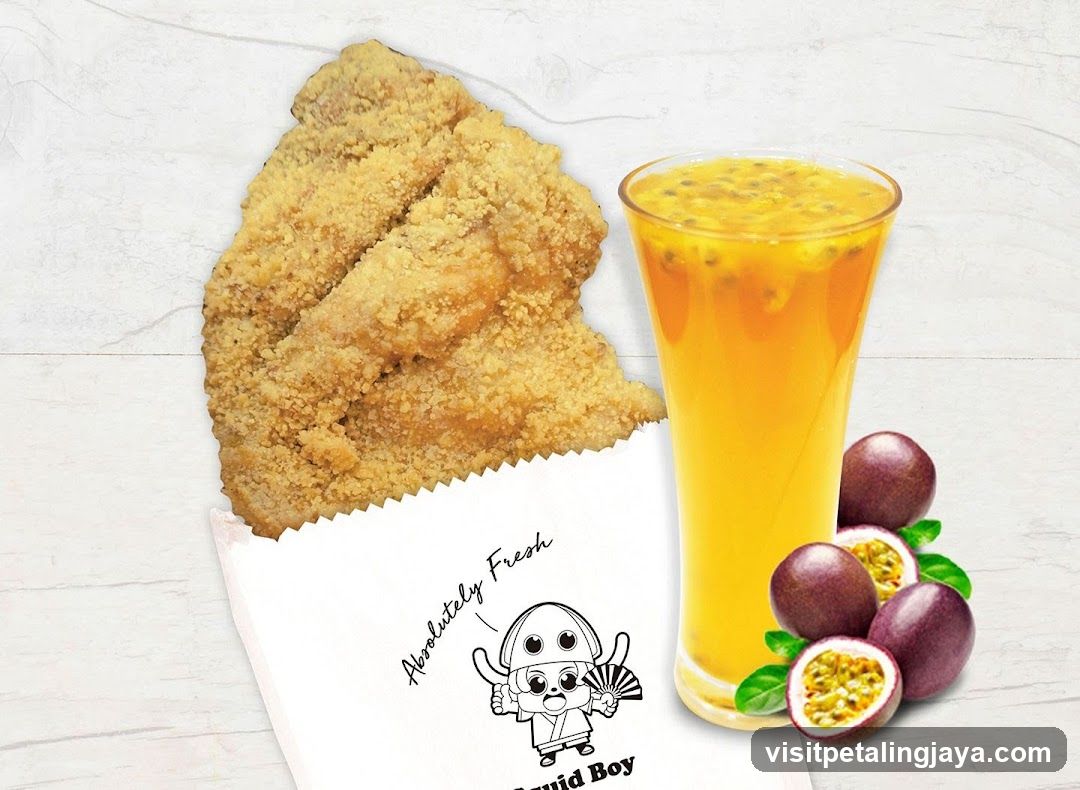 Breaded Chicken and Passion Fruit Juice