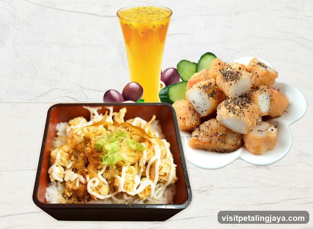 Fried Fish and Rice Bowl Set