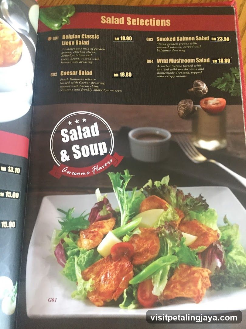 Salad & Soup Menu Page