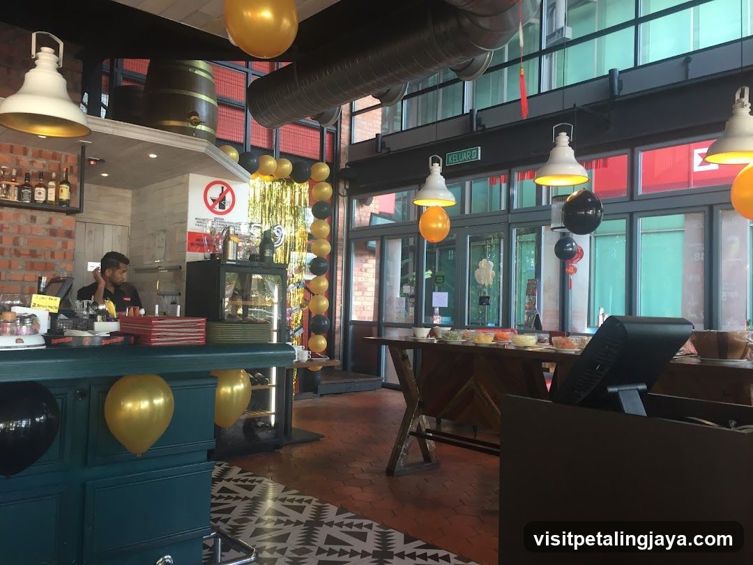 Interior of a decorated restaurant or cafe