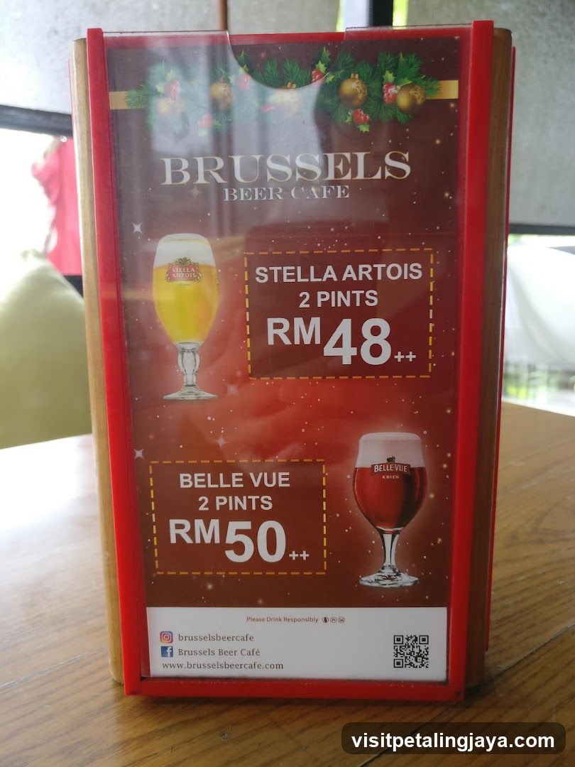 Brussels Beer Cafe Menu