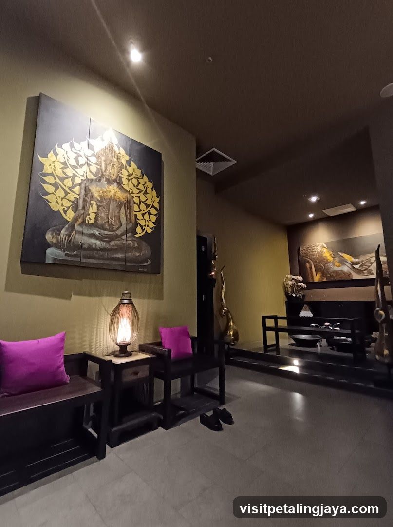 Interior Lounge with Buddha Artwork