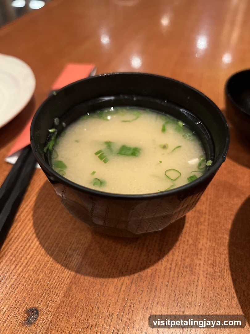 Miso Soup in Black Bowl