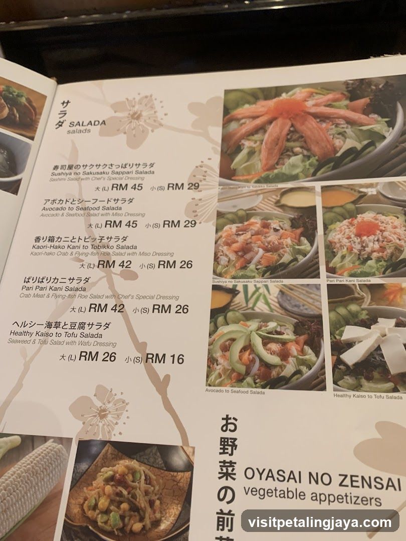 Salad Menu Page
