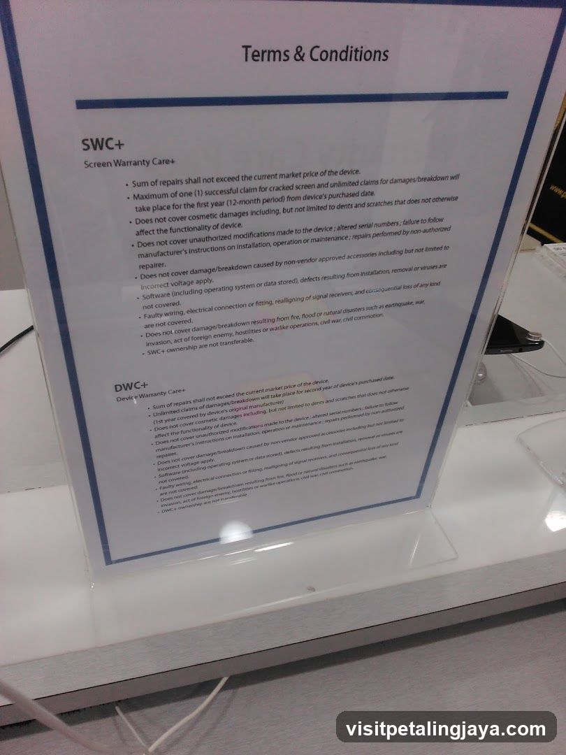 Terms & Conditions Display