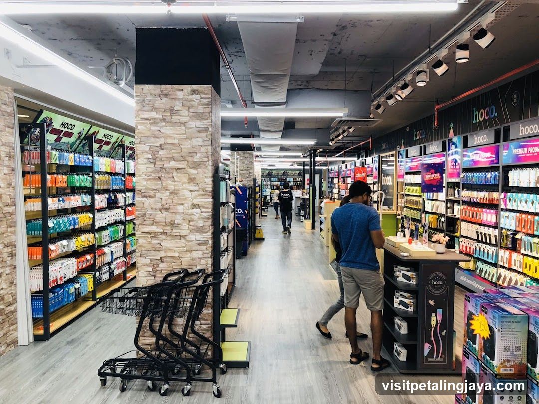 Interior of a retail store aisle