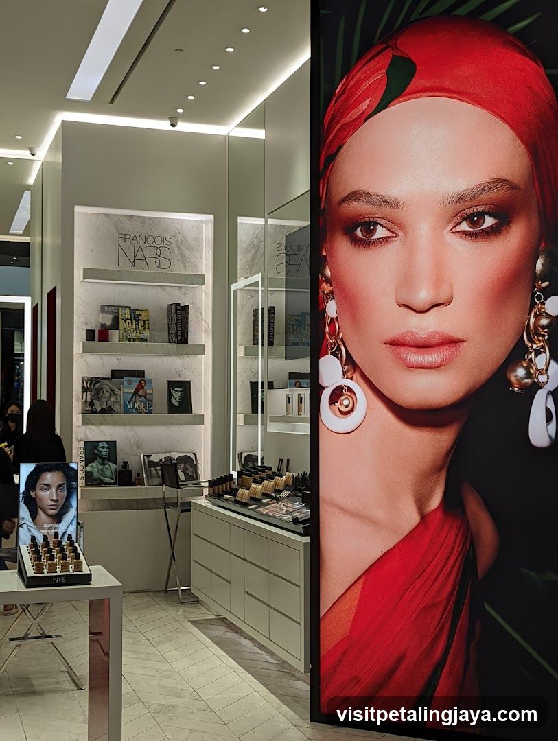 NARS Cosmetics Store Interior and Advertisement