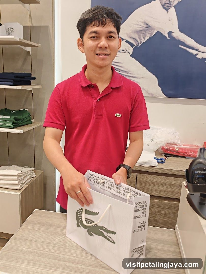 Lacoste Store Interior with Shopping Bag