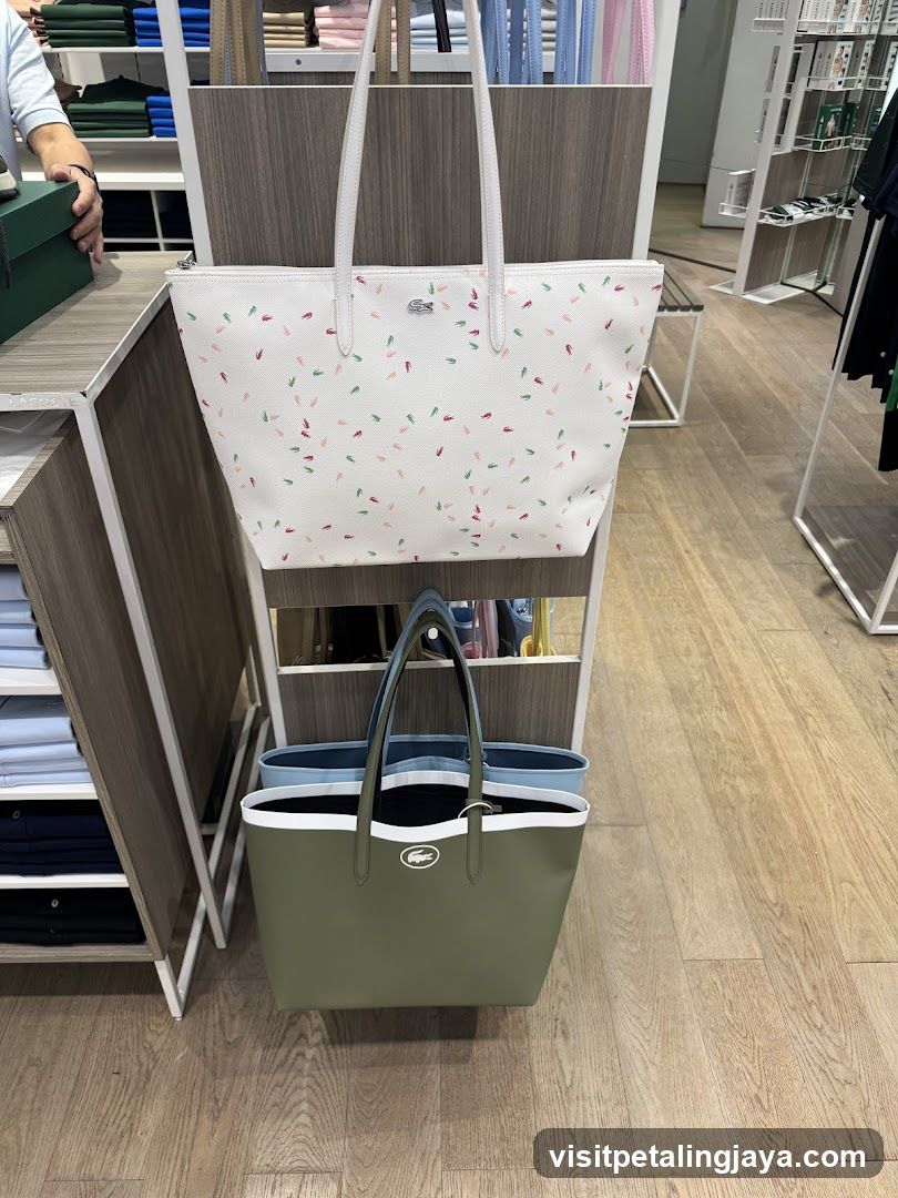 Lacoste Tote Bags Display
