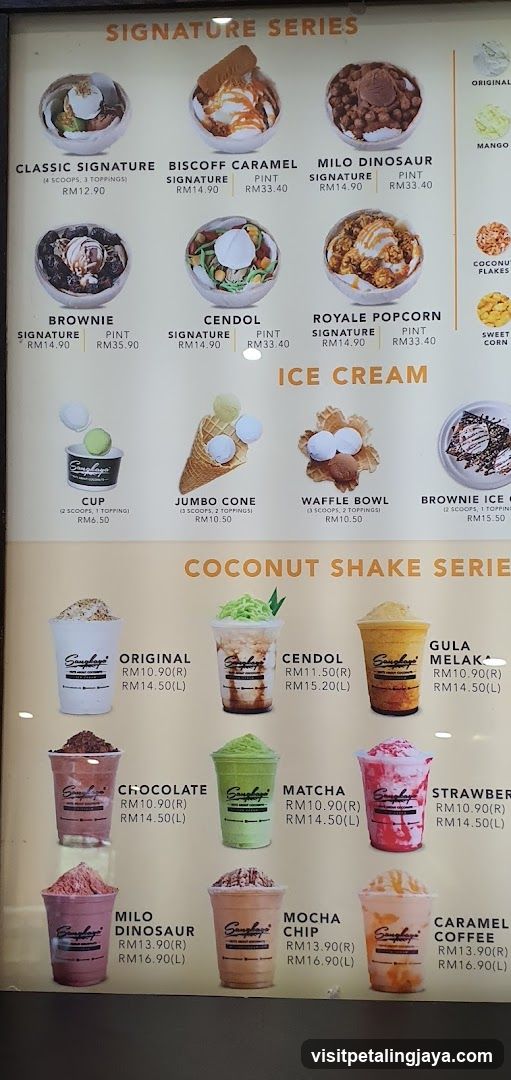 Signature Series & Coconut Shake Menu Board