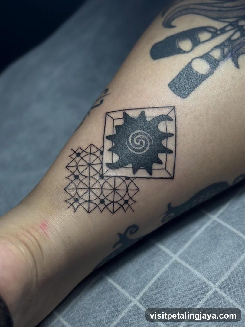 Anatomical and Geometric Tattoo Design
