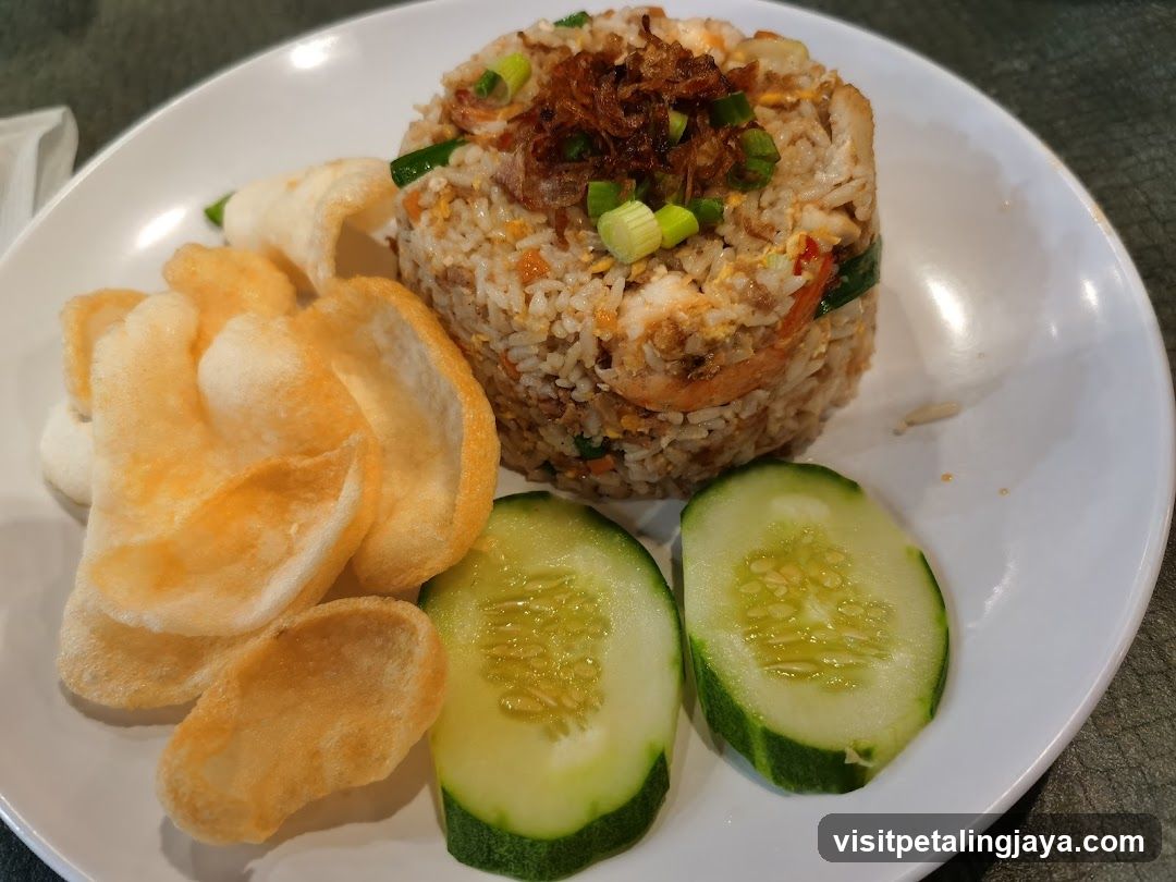 Fried Rice with Chips and Cucumber