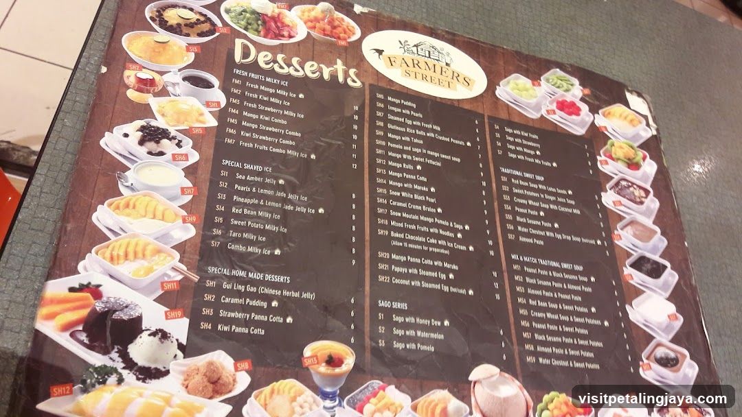 Farmers Street Desserts Menu