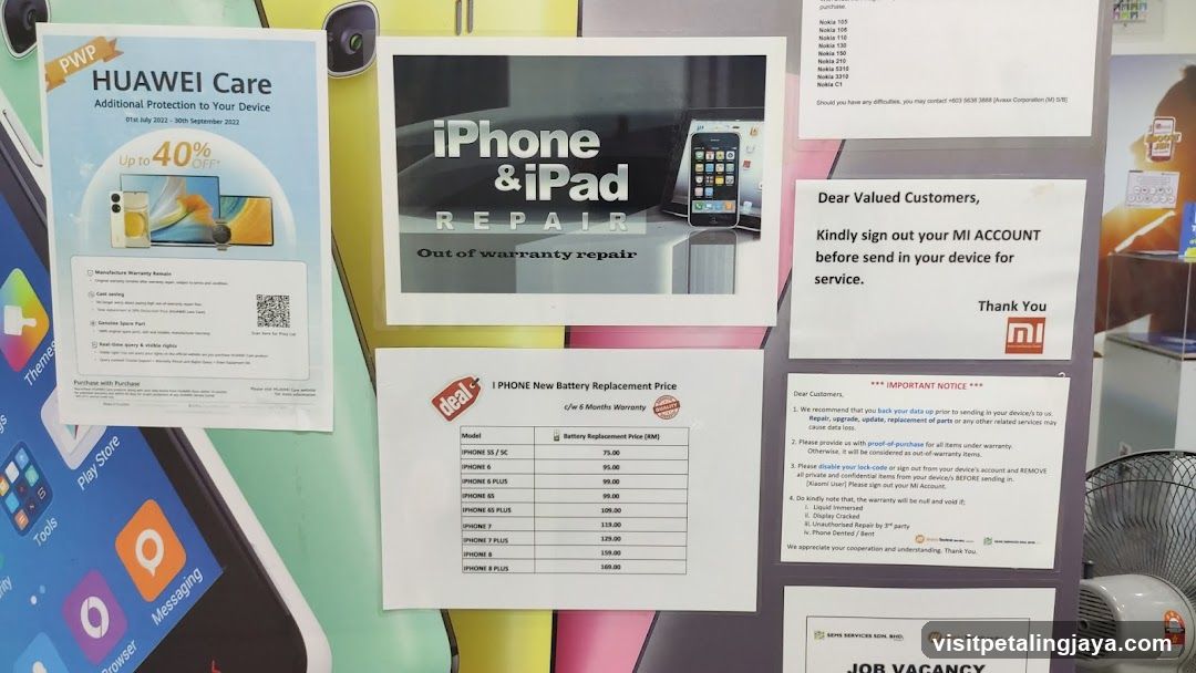HUAWEI Care and iPhone Repair Posters