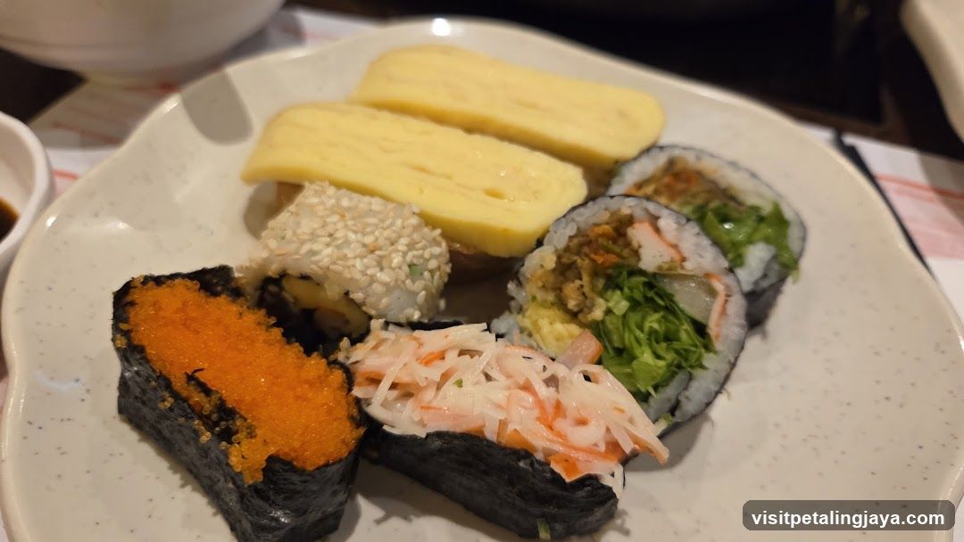 Sushi and Egg Roll Plate