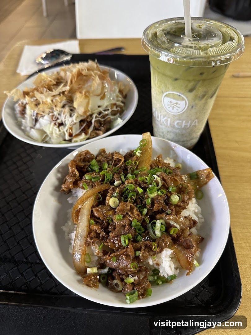 Matcha Drink and Rice Bowls