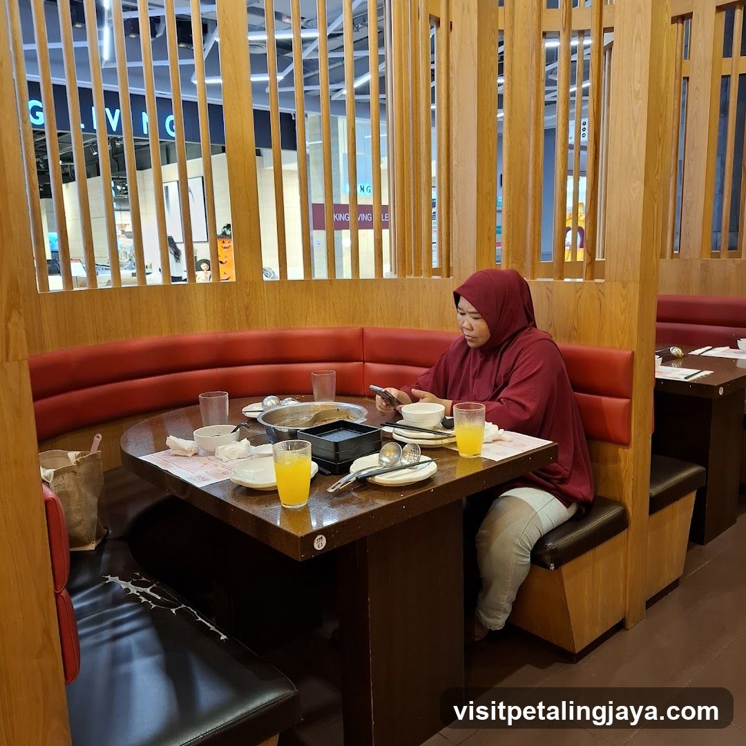 Dining Scene in Restaurant Booth