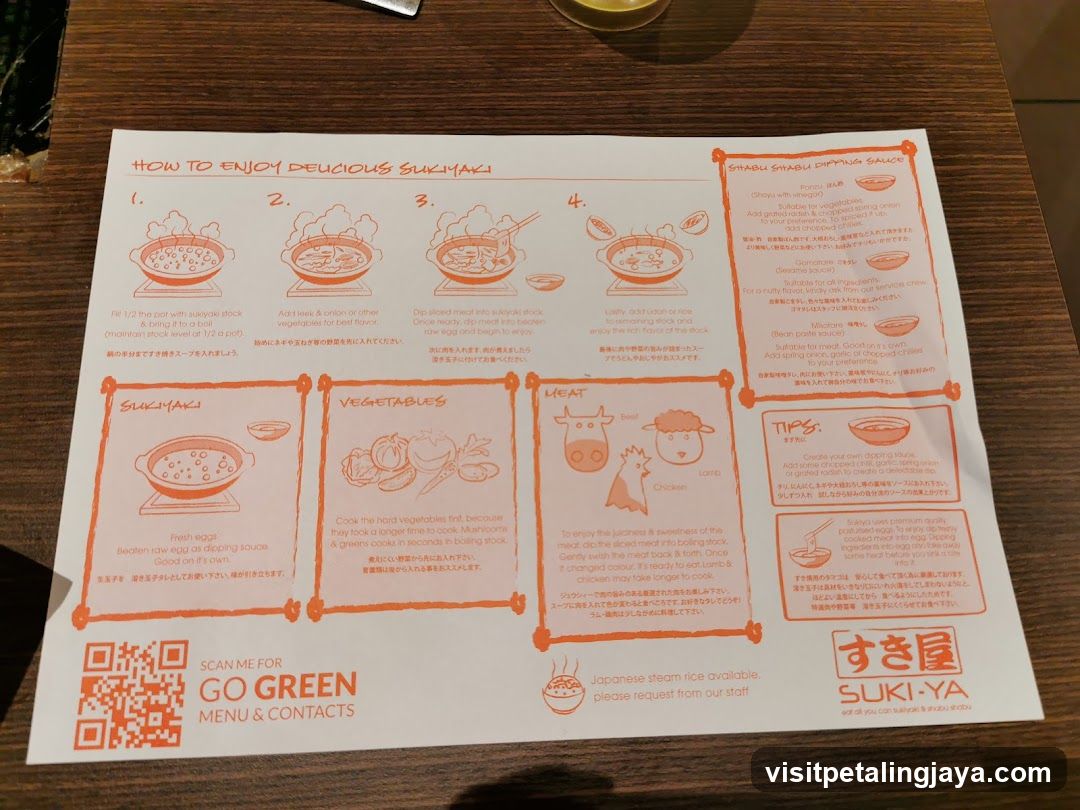 Sushiya Sukiyaki Menu Guide