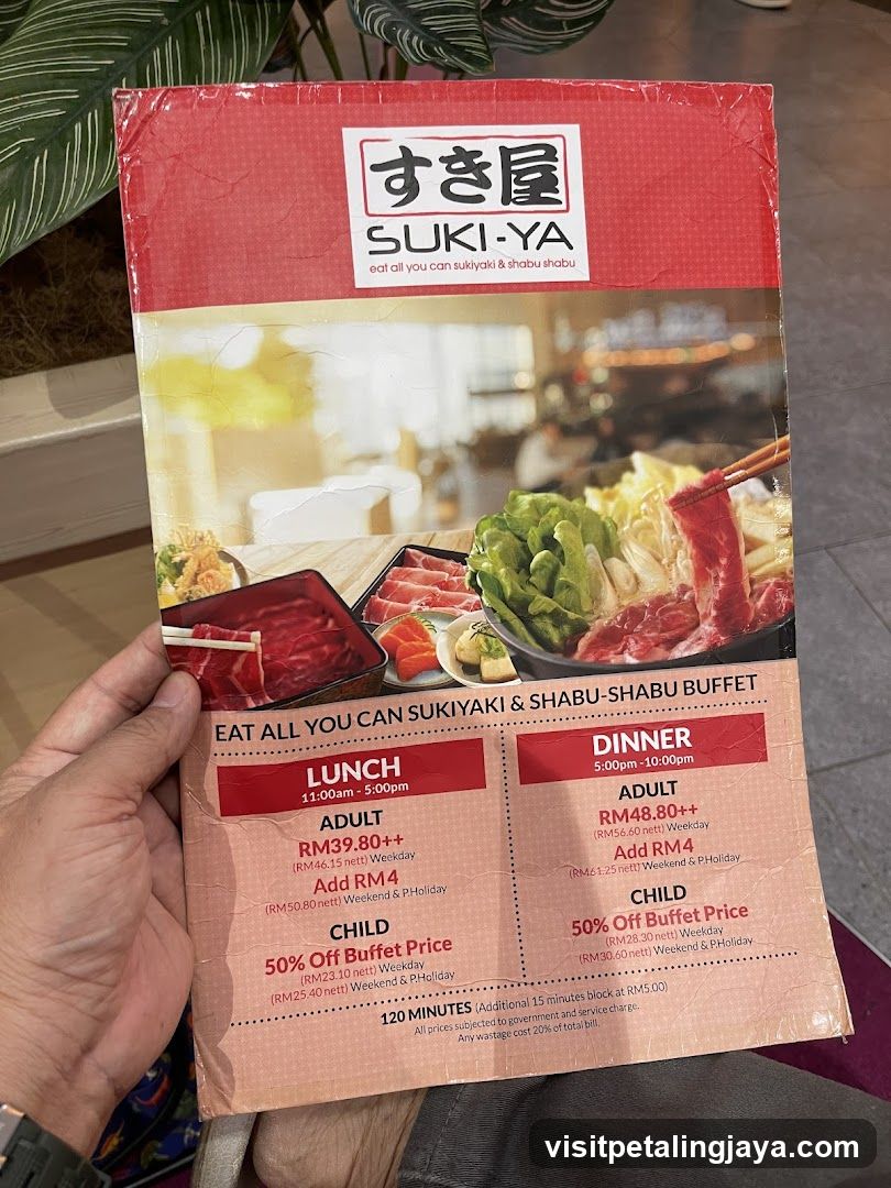 Suki-Ya Buffet Menu