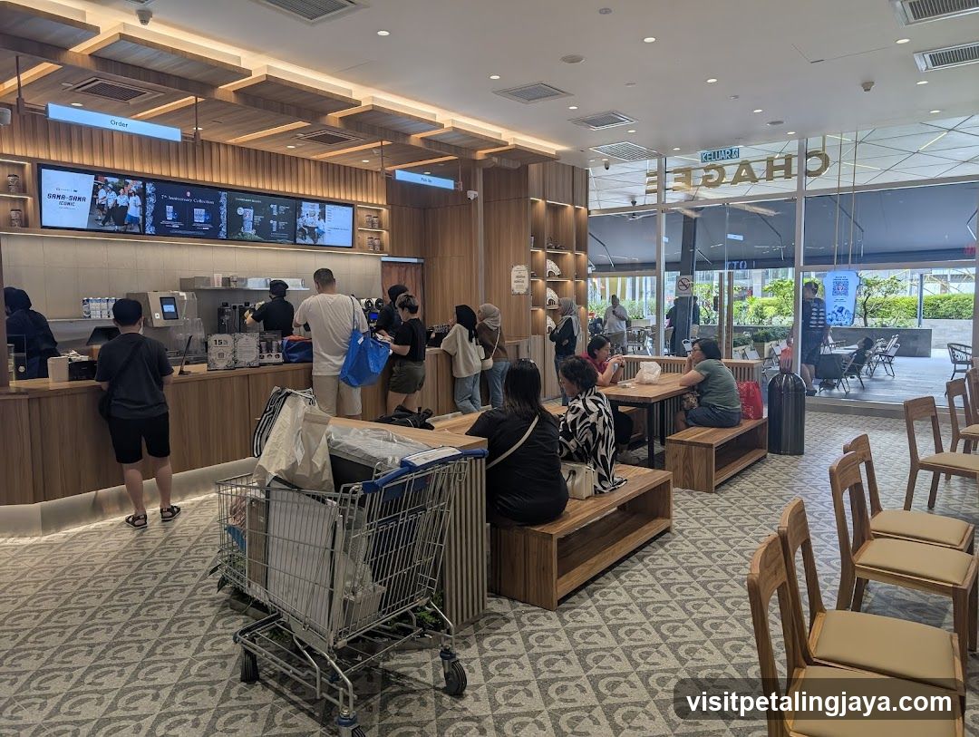 Coffee Shop Interior with Queue and Seating Area
