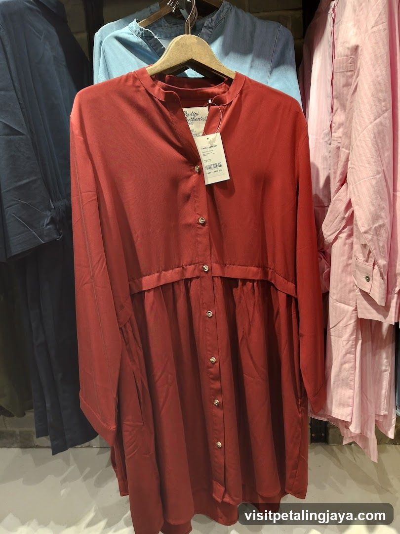 Red Button-Down Dress Display