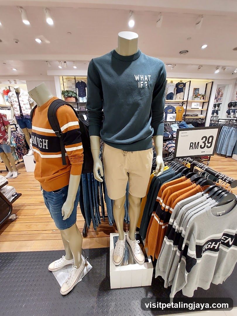 Men's Clothing Display in Retail Store