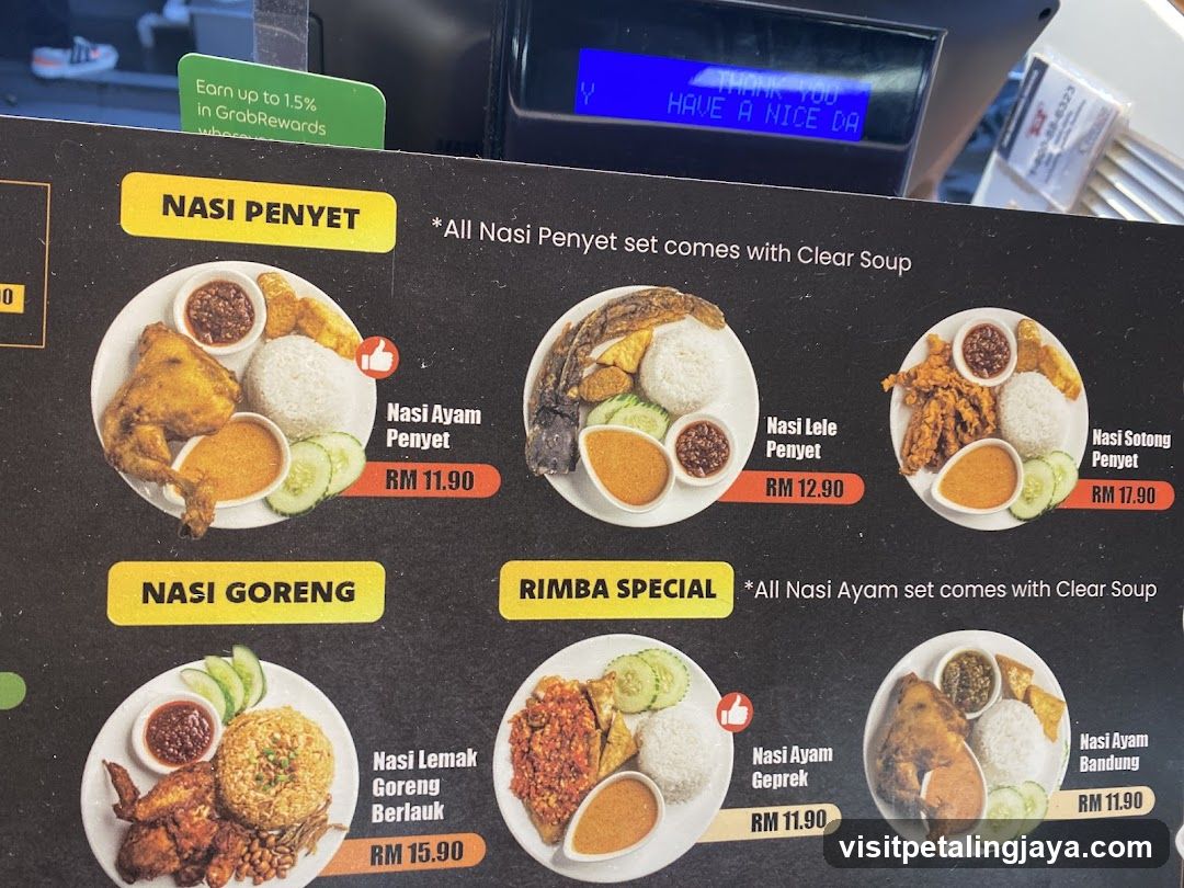 Nasi Penyet & Nasi Goreng Menu Board
