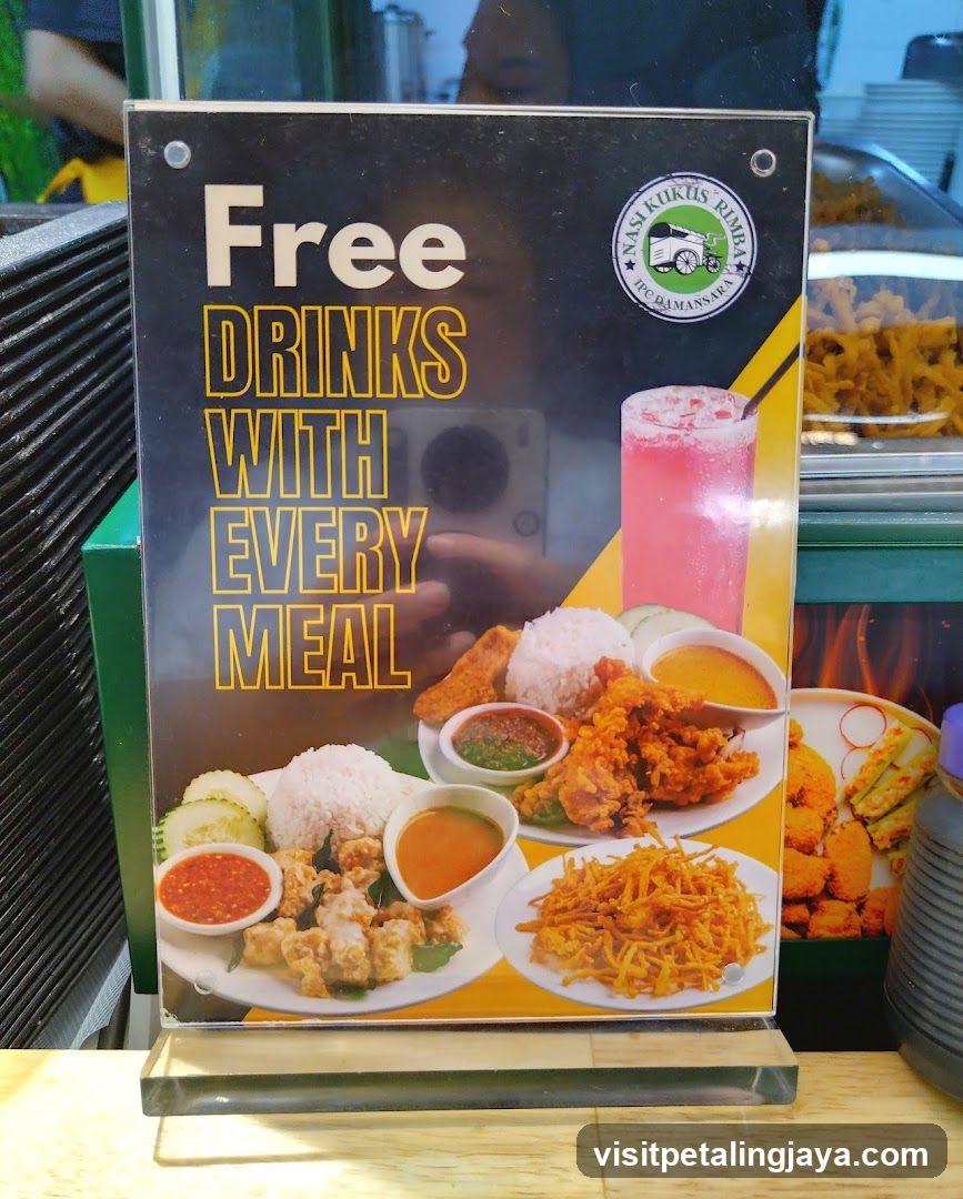 Free Drinks with Every Meal Signage