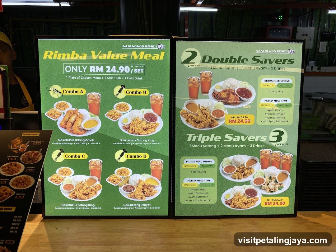 Rimba Value Meal & Double Savers Menu Board