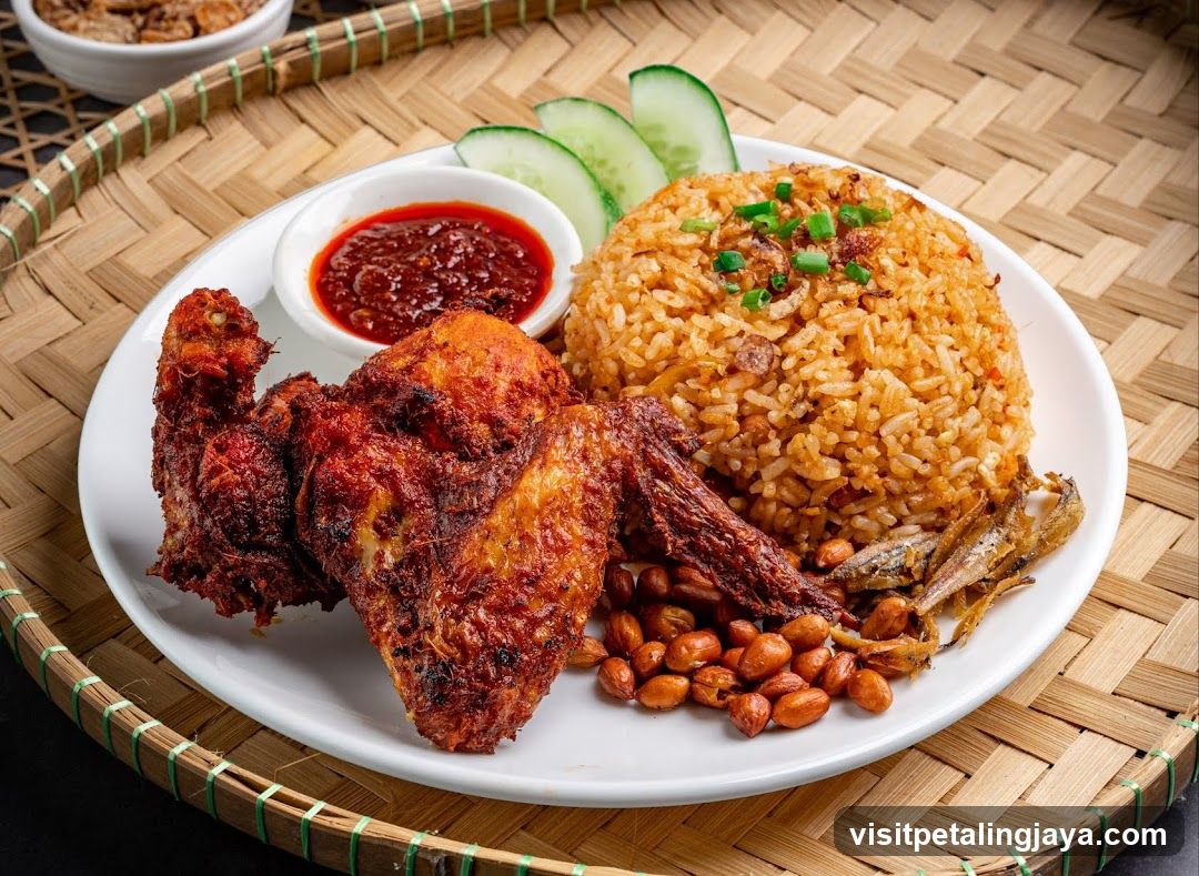 Nasi Lemak with Fried Chicken