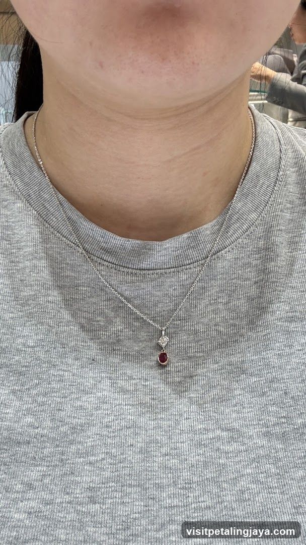 Necklace with Red Gemstone Pendant