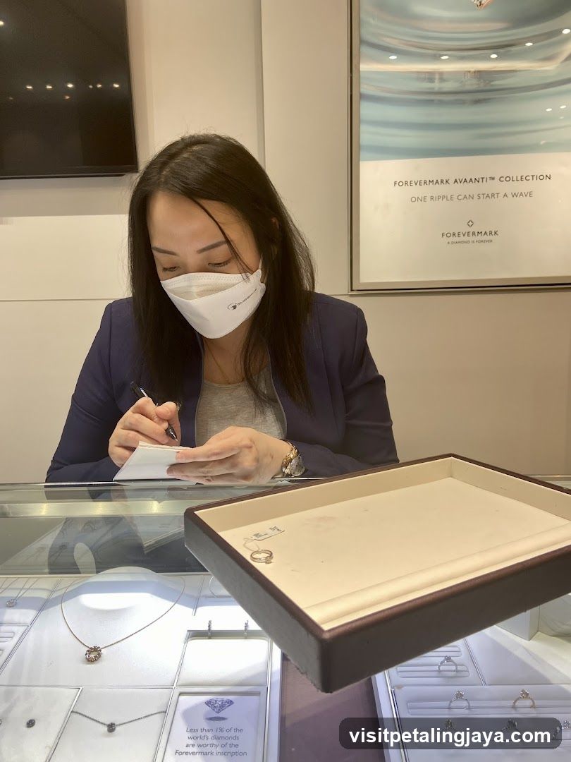 Jewelry Store Interior with Staff Signing Documents