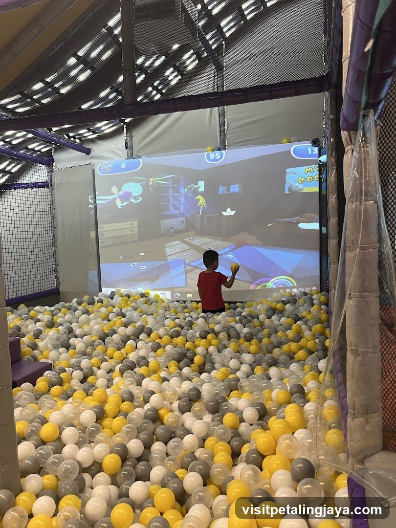Indoor Play Area with Ball Pit and Interactive Screen