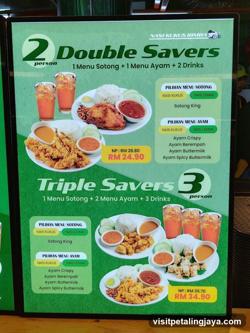 Nasi Kukus Rimba Menu Board