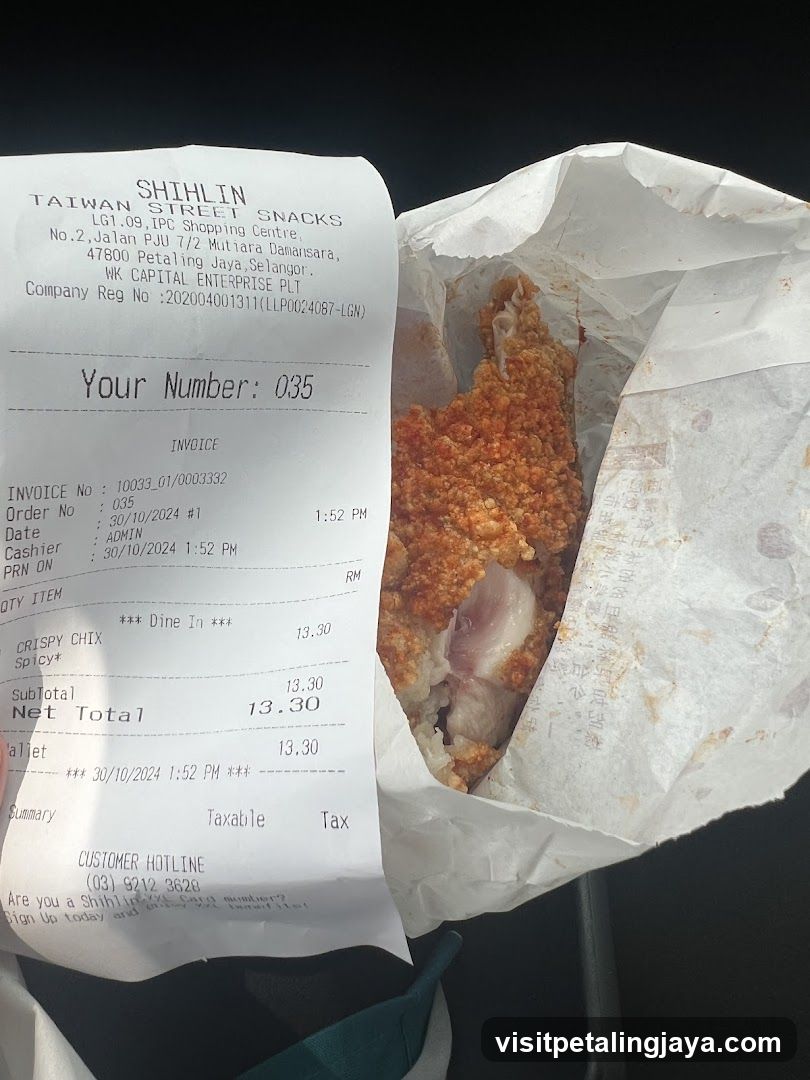 Receipt and Fried Chicken