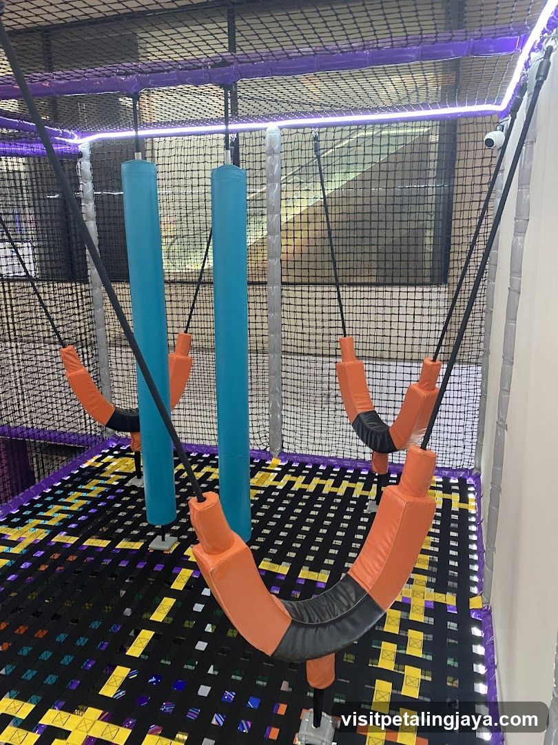 Indoor Play Area with Hanging Obstacles