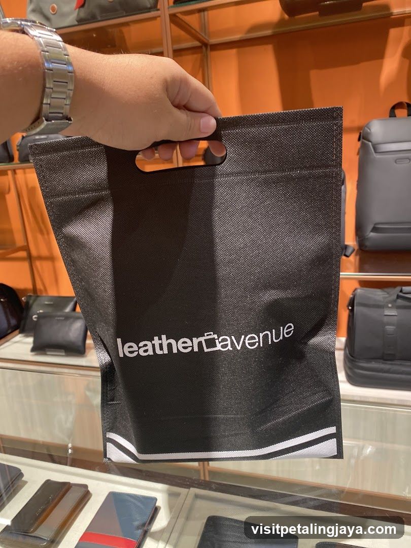 Shopping Bag with Leather Avenue Logo