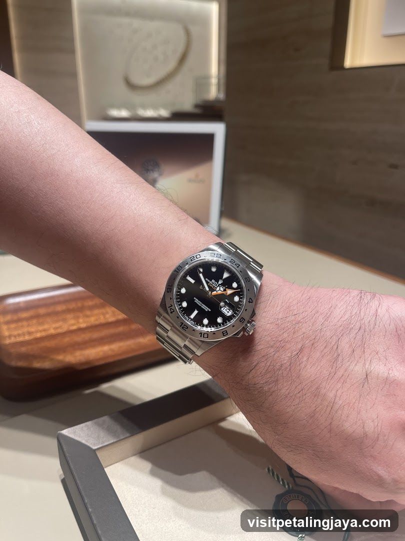 Watch on wrist in store display